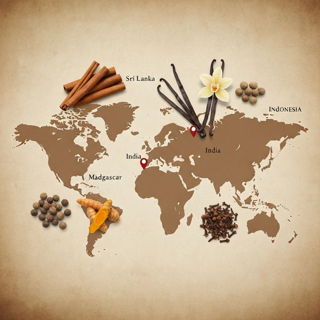 Weltkarte mit Anbaugebieten